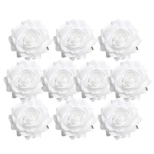 10x soie artificiel rose tete - soie,